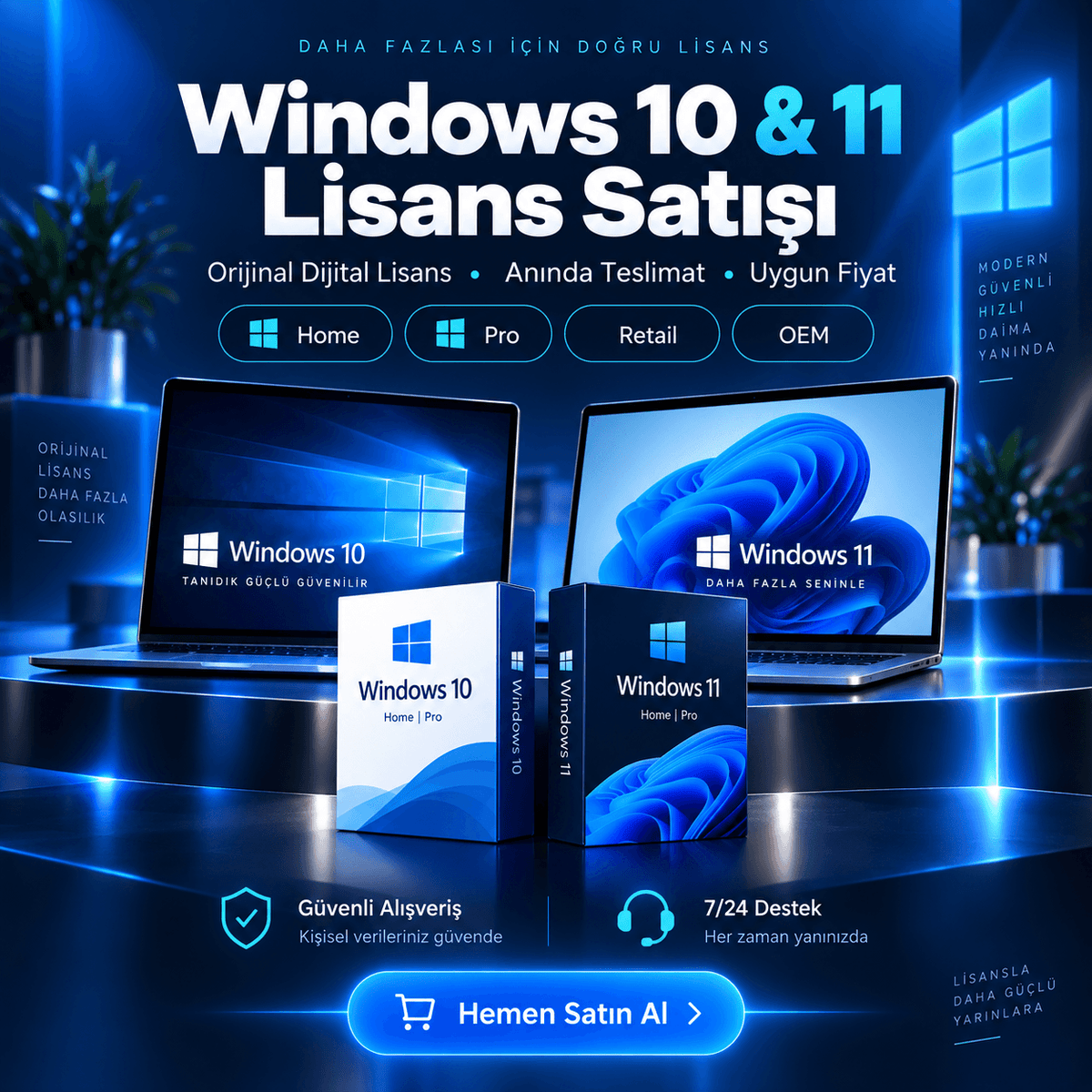 Windows 10 Pro / Windows 11 Pro Orjinal Lisans Anahtarı